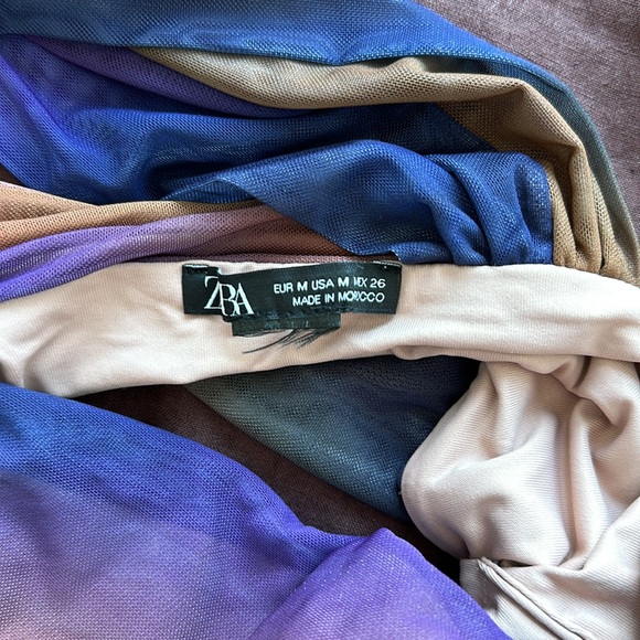 Zara Printed Tulle Swimsuit size M ombré one piece - Picture 4 of 5